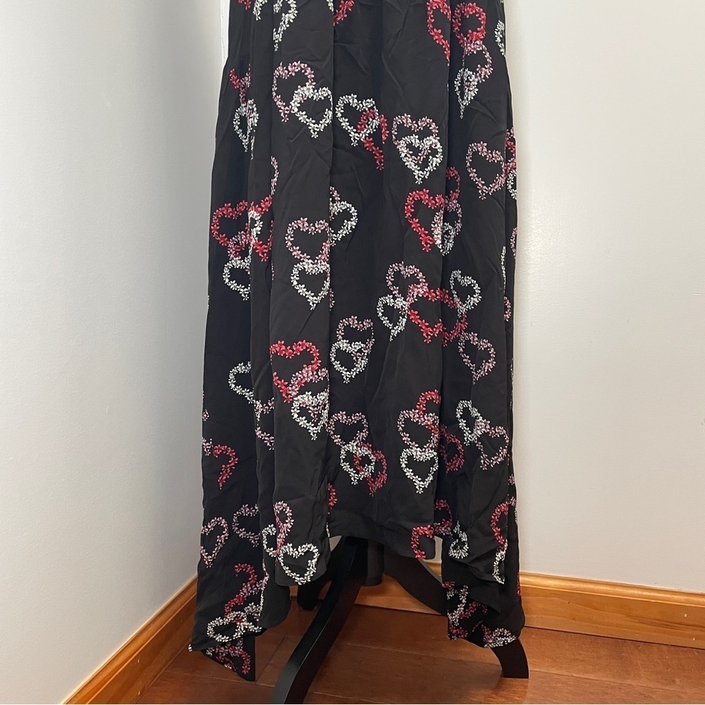 Sandro- Delicate Heart-Motif Midi Dress With Green Straps Size Medium - Picture 8 of 16